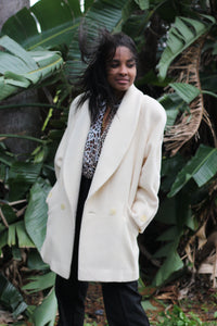 Vintage Cream Wool Coat