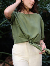 Load image into Gallery viewer, Olive Silk Blouse