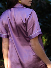 Load image into Gallery viewer, Lavender Satin Loungewear Set