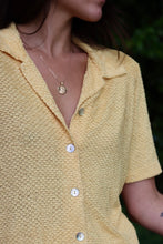 Load image into Gallery viewer, Vintage Pale Yellow Textured Blouse
