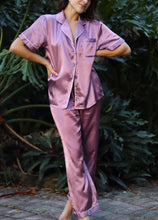 Load image into Gallery viewer, Lavender Satin Loungewear Set