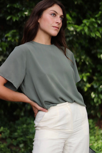 Olive Grey Blouse