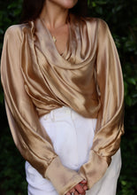 Load image into Gallery viewer, Satin Champagne Blouse