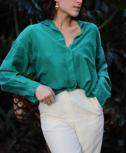 Pure Silk Teal Blouse