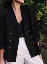 Load image into Gallery viewer, Navy + Forest Plaid Blazer