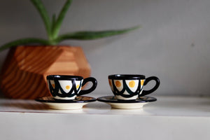 Hand Painted French Espresso Set