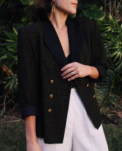Load image into Gallery viewer, Navy + Forest Plaid Blazer