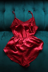 Crimson Satin Sleepwear Set