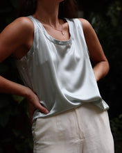 Load image into Gallery viewer, Vintage Silver Silk Blouse