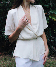 Load image into Gallery viewer, Vintage Ivory Wrap Blouse