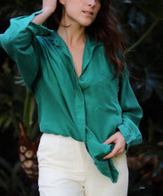Load image into Gallery viewer, Pure Silk Teal Blouse
