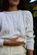 Load image into Gallery viewer, Cable Knit Ivory Sweater