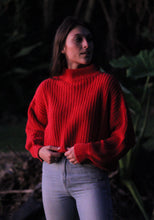 Load image into Gallery viewer, Vintage Scarlet Knit Mock Neck Sweater