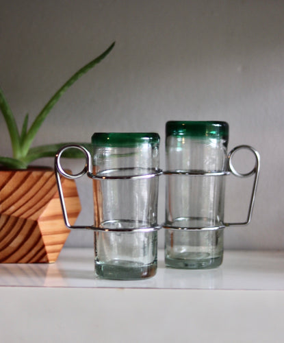 Vintage Silver Handle Saloon Glasses