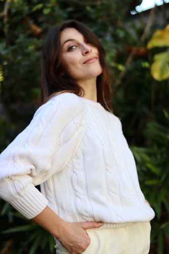 Cable Knit Ivory Sweater